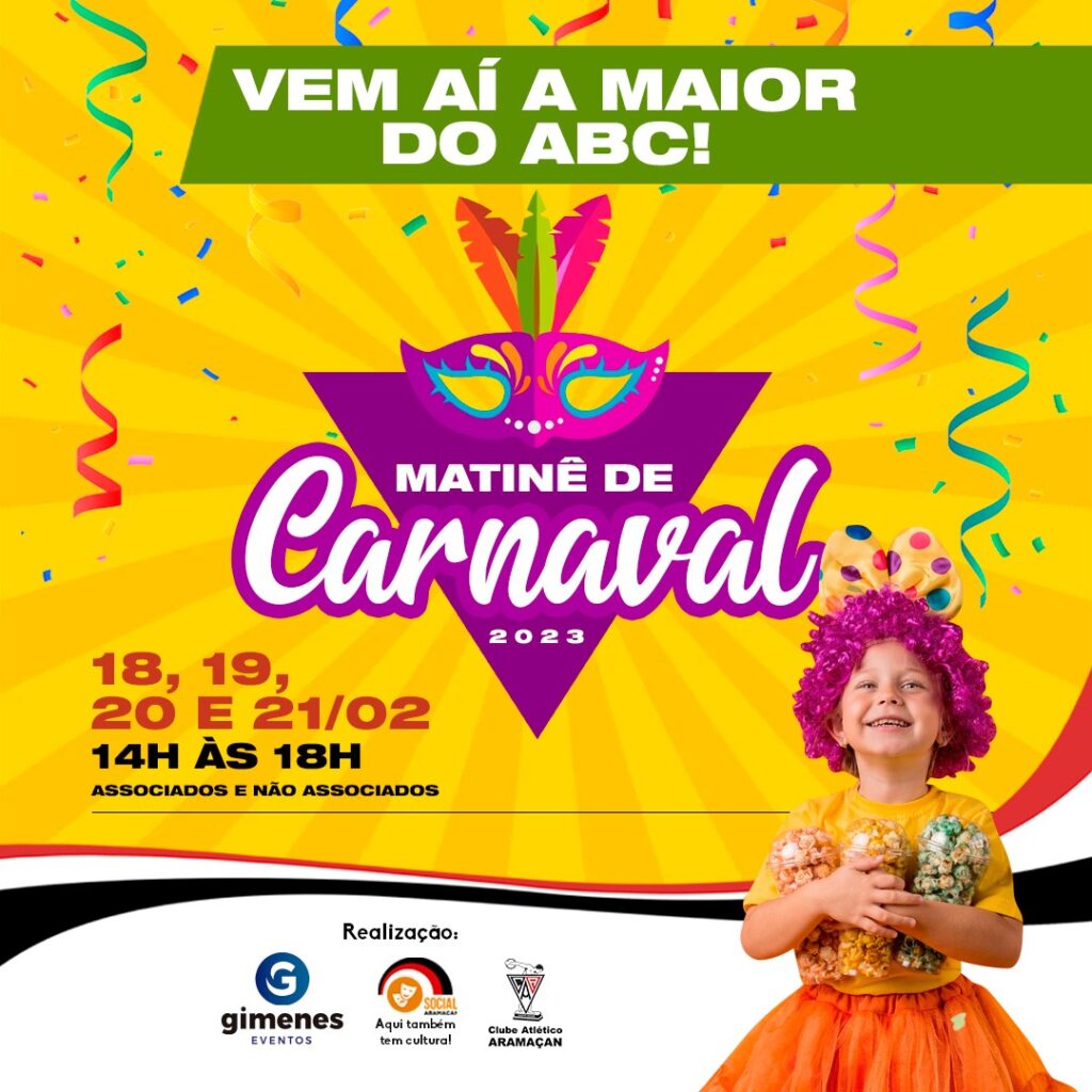 Confira a programação de carnaval do Clube Atlético Aramaçan 