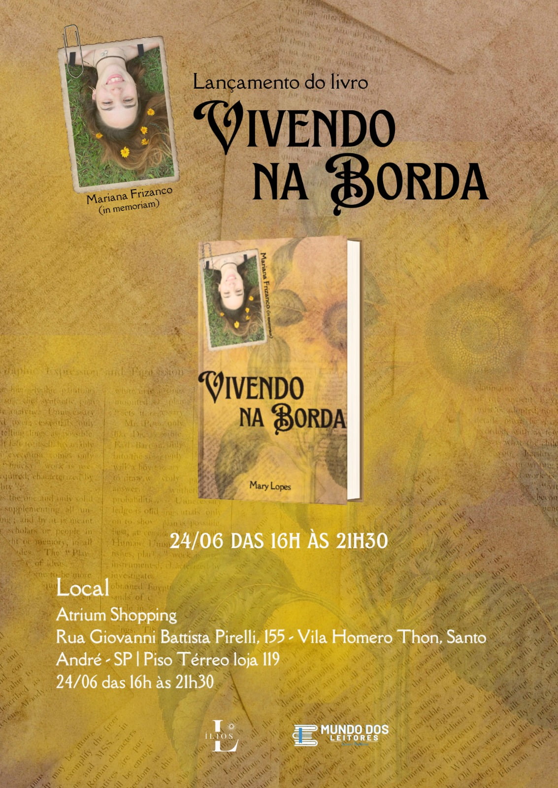 Livro sobre borderline é lançado no Atrium Shopping neste sábado