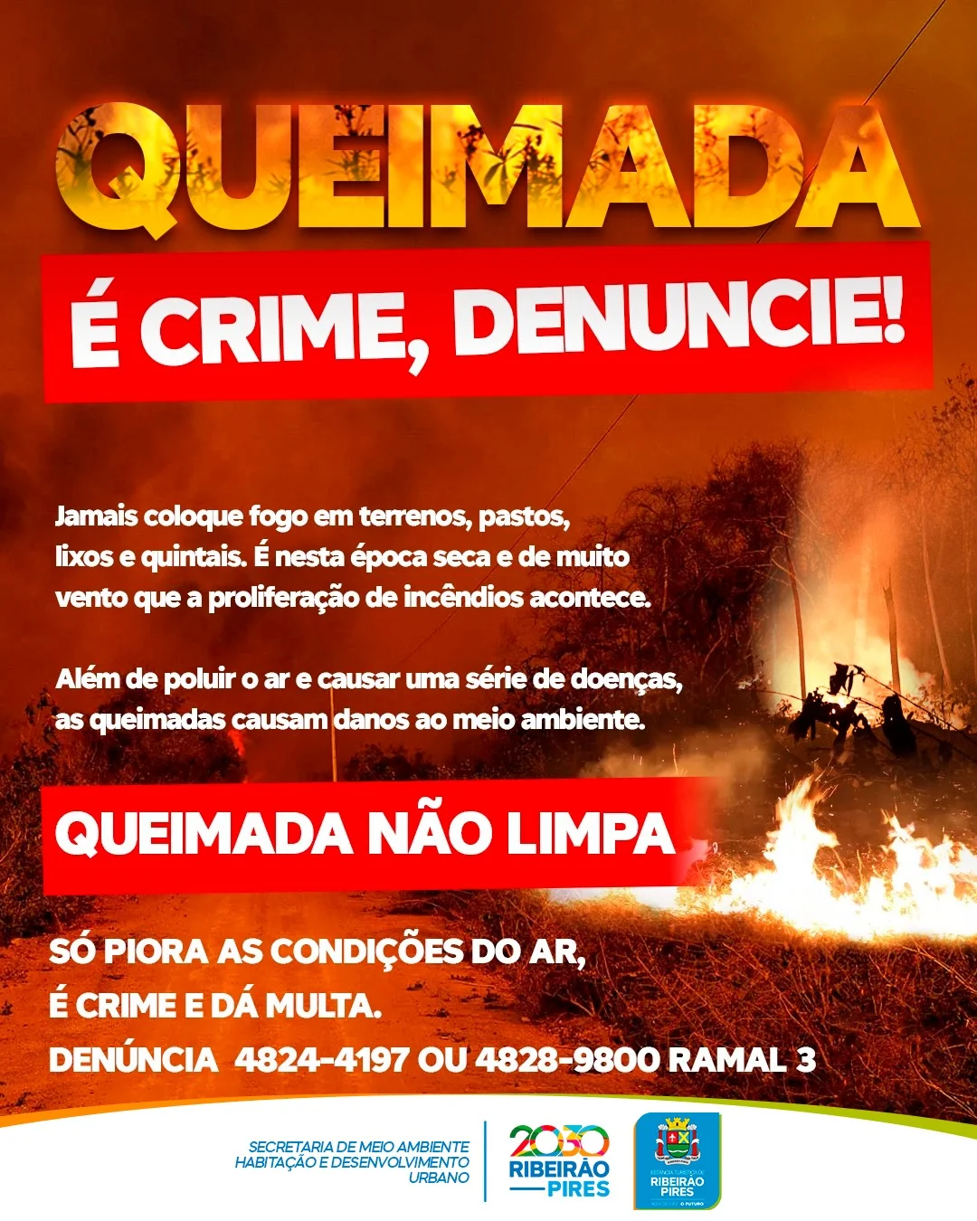 Conscientização sobre queimadas ilegais em Ribeirão Pires