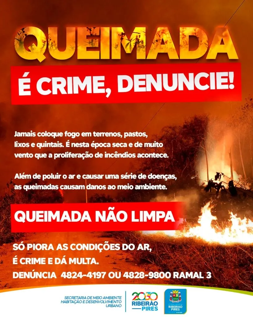 Conscientização sobre queimadas ilegais em Ribeirão Pires. Imagem: Divulgação/PMETRP
