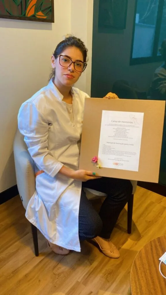 Gracy Kelly, psicóloga
da YUNA. Caixa de Memórias e Cuidados paliativos. Foto: Divulgação